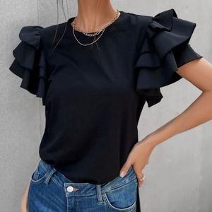 Layered Butterfly Sleeve Tee